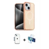 MARSİLYAN™- iPhone 14 Kılıf Nova Asil Prime - Siyah 3D Antistatik Cam Ekran Koruyucu + Shine Kamera Lens - MI