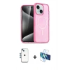 MARSİLYAN™- iPhone 14 Kılıf Nova Asil Prime - Siyah 3D Antistatik Cam Ekran Koruyucu + Shine Kamera Lens - MI