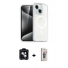 MARSİLYAN™- iPhone 14 Kılıf Nova Asil Prime - Siyah Bilvis 3D Cam Ekran Koruyucu + PVD Metal Kamera Lens - MI