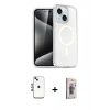 MARSİLYAN™- iPhone 14 Kılıf Nova Asil Prime - Siyah Bilvis 3D Cam Ekran Koruyucu + Shine Kamera Lens - MI