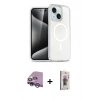 MARSİLYAN™- iPhone 14 Kılıf Nova Asil Prime - Siyah Bilvis 3D Cam Ekran Koruyucu + Raze Metal Kamera Lens - MR