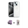 MARSİLYAN™- iPhone 14 Kılıf Nova Asil Prime - Siyah Bilvis 3D Cam Ekran Koruyucu + Raze Metal Kamera Lens - SH