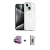 MARSİLYAN™- iPhone 14 Kılıf Nova Asil Prime - Siyah Bilvis 3D Cam Ekran Koruyucu + Raze Metal Kamera Lens - KI