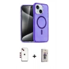 MARSİLYAN™- iPhone 14 Kılıf Nova Asil Prime - Siyah Bilvis 3D Cam Ekran Koruyucu + Shine Kamera Lens - KI