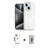 MARSİLYAN™- iPhone 14 Kılıf Nova Asil Prime - Siyah Bilvis 3D Cam Ekran Koruyucu + Shine Kamera Lens - YL