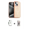 MARSİLYAN™- iPhone 14 Kılıf Nova Asil Prime - Siyah Bilvis 3D Cam Ekran Koruyucu + Shine Kamera Lens - YL