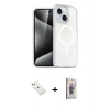 MARSİLYAN™- iPhone 14 Kılıf Nova Asil Prime - Siyah Bilvis 3D Cam Ekran Koruyucu + Diamond Kamera Lens - SABE