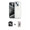 MARSİLYAN™- iPhone 14 Kılıf Nova Asil Prime - Siyah Bilvis 3D Cam Ekran Koruyucu + PVD Metal Kamera Lens - YL