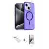 MARSİLYAN™- iPhone 14 Kılıf Nova Asil Prime - Siyah Bilvis 3D Mat Cam Ekran Koruyucu + Diamond Kamera Lens - SABE