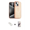 MARSİLYAN™- iPhone 14 Kılıf Nova Asil Prime - Siyah Bilvis 3D Mat Cam Ekran Koruyucu + Diamond Kamera Lens - KI