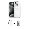 MARSİLYAN™- iPhone 14 Kılıf Nova Asil Prime - Siyah Bilvis 3D Mat Cam Ekran Koruyucu + Shine Kamera Lens - GD