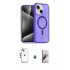 MARSİLYAN™- iPhone 14 Kılıf Nova Asil Prime - Siyah Bilvis 3D Mat Cam Ekran Koruyucu + Shine Kamera Lens - GD