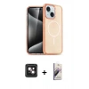 MARSİLYAN™- iPhone 14 Kılıf Nova Asil Prime - Siyah Bilvis 3D Mat Cam Ekran Koruyucu + PVD Metal Kamera Lens - PE