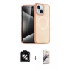 MARSİLYAN™- iPhone 14 Kılıf Nova Asil Prime - Siyah Bilvis 3D Mat Cam Ekran Koruyucu + PVD Metal Kamera Lens - TU