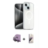 MARSİLYAN™- iPhone 14 Kılıf Nova Asil Prime - Siyah Bilvis 3D Mat Cam Ekran Koruyucu + Raze Metal Kamera Lens - SH