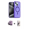 MARSİLYAN™- iPhone 14 Kılıf Nova Asil Prime - Siyah Bilvis 3D Mat Cam Ekran Koruyucu + Raze Metal Kamera Lens - SH