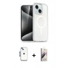 MARSİLYAN™- iPhone 14 Kılıf Nova Asil Prime - Siyah Bilvis 3D Mat Cam Ekran Koruyucu + Shine Kamera Lens - MI