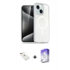 MARSİLYAN™- iPhone 14 Kılıf Nova Asil Prime - Siyah Bilvis 5in1 3D Magic Cam Ekran Koruyucu + Diamond Kamera Lens - KI