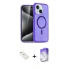 MARSİLYAN™- iPhone 14 Kılıf Nova Asil Prime - Siyah Bilvis 5in1 3D Magic Cam Ekran Koruyucu + Diamond Kamera Lens - PE