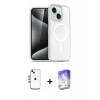 MARSİLYAN™- iPhone 14 Kılıf Nova Asil Prime - Siyah Bilvis 5in1 3D Magic Cam Ekran Koruyucu + Shine Kamera Lens - GI