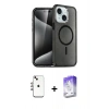 MARSİLYAN™- iPhone 14 Kılıf Nova Asil Prime - Siyah Bilvis 5in1 3D Magic Cam Ekran Koruyucu + Shine Kamera Lens - GI