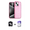 MARSİLYAN™- iPhone 14 Kılıf Nova Asil Prime - Siyah Bilvis 5in1 3D Magic Cam Ekran Koruyucu + PVD Metal Kamera Lens - GS