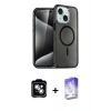 MARSİLYAN™- iPhone 14 Kılıf Nova Asil Prime - Siyah Bilvis 5in1 3D Magic Cam Ekran Koruyucu + PVD Metal Kamera Lens - GS