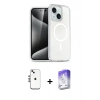 MARSİLYAN™- iPhone 14 Kılıf Nova Asil Prime - Siyah Bilvis 5in1 3D Magic Cam Ekran Koruyucu + Shine Kamera Lens - GS