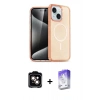 MARSİLYAN™- iPhone 14 Kılıf Nova Asil Prime - Siyah Bilvis 5in1 3D Magic Cam Ekran Koruyucu + PVD Metal Kamera Lens - TU