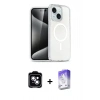 MARSİLYAN™- iPhone 14 Kılıf Nova Asil Prime - Siyah Bilvis 5in1 3D Magic Cam Ekran Koruyucu + PVD Metal Kamera Lens - MI