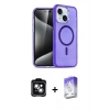 MARSİLYAN™- iPhone 14 Kılıf Nova Asil Prime - Siyah Bilvis 5in1 3D Magic Cam Ekran Koruyucu + PVD Metal Kamera Lens - YL