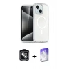 MARSİLYAN™- iPhone 14 Kılıf Nova Asil Prime - Siyah Bilvis 5in1 3D Magic Cam Ekran Koruyucu + PVD Metal Kamera Lens - YL