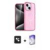 MARSİLYAN™- iPhone 14 Kılıf Nova Asil Prime - Siyah Bilvis 5in1 3D Magic Cam Ekran Koruyucu + PVD Metal Kamera Lens - PE