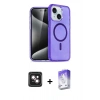 MARSİLYAN™- iPhone 14 Kılıf Nova Asil Prime - Siyah Bilvis 5in1 3D Magic Cam Ekran Koruyucu + PVD Metal Kamera Lens - PE