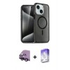 MARSİLYAN™- iPhone 14 Kılıf Nova Asil Prime - Siyah Bilvis 5in1 3D Magic Cam Ekran Koruyucu + Raze Metal Kamera Lens - SH