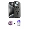 MARSİLYAN™- iPhone 14 Kılıf Nova Asil Prime - Siyah Bilvis 5in1 3D Magic Cam Ekran Koruyucu + Raze Metal Kamera Lens - MR