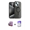 MARSİLYAN™- iPhone 14 Kılıf Nova Asil Prime - Siyah Bilvis 5in1 3D Magic Cam Ekran Koruyucu + Raze Metal Kamera Lens - KI