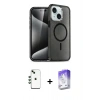 MARSİLYAN™- iPhone 14 Kılıf Nova Asil Prime - Siyah Bilvis 5in1 3D Magic Cam Ekran Koruyucu + Shine Kamera Lens - YL