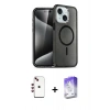 MARSİLYAN™- iPhone 14 Kılıf Nova Asil Prime - Siyah Bilvis 5in1 3D Magic Cam Ekran Koruyucu + Shine Kamera Lens - KI