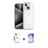 MARSİLYAN™- iPhone 14 Kılıf Nova Asil Prime - Siyah Bilvis 5in1 3D Magic Cam Ekran Koruyucu + Shine Kamera Lens - YL