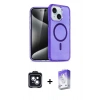 MARSİLYAN™- iPhone 14 Kılıf Nova Asil Prime - Siyah Bilvis 5in1 3D Magic Cam Ekran Koruyucu + Siyah PVD Metal Kamera Lens