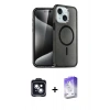 MARSİLYAN™- iPhone 14 Kılıf Nova Asil Prime - Siyah Bilvis 5in1 3D Magic Cam Ekran Koruyucu + Siyah PVD Metal Kamera Lens
