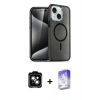 MARSİLYAN™- iPhone 14 Kılıf Nova Asil Prime - Siyah Bilvis 5in1 3D Magic Cam Ekran Koruyucu + PVD Metal Kamera Lens - TU