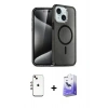 MARSİLYAN™- iPhone 14 Kılıf Nova Asil Prime - Siyah Bilvis 5in1 5D Magic Hayalet Cam Ekran Koruyucu + Shine Kamera Lens - GI