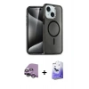 MARSİLYAN™- iPhone 14 Kılıf Nova Asil Prime - Siyah Bilvis 5in1 5D Magic Hayalet Cam Ekran Koruyucu + Raze Metal Kamera Lens - GS