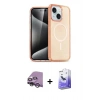 MARSİLYAN™- iPhone 14 Kılıf Nova Asil Prime - Siyah Bilvis 5in1 5D Magic Hayalet Cam Ekran Koruyucu + Raze Metal Kamera Lens - GS