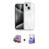 MARSİLYAN™- iPhone 14 Kılıf Nova Asil Prime - Siyah Bilvis 5in1 5D Magic Hayalet Cam Ekran Koruyucu + Raze Metal Kamera Lens - KI