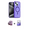 MARSİLYAN™- iPhone 14 Kılıf Nova Asil Prime - Siyah Bilvis 5in1 5D Magic Hayalet Cam Ekran Koruyucu + Raze Metal Kamera Lens - KI
