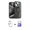 MARSİLYAN™- iPhone 14 Kılıf Nova Asil Prime - Siyah Bilvis 5in1 5D Magic Hayalet Cam Ekran Koruyucu + Shine Kamera Lens - MI