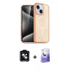 MARSİLYAN™- iPhone 14 Kılıf Nova Asil Prime - Siyah Bilvis 5in1 5D Magic Hayalet Cam Ekran Koruyucu + PVD Metal Kamera Lens - MI